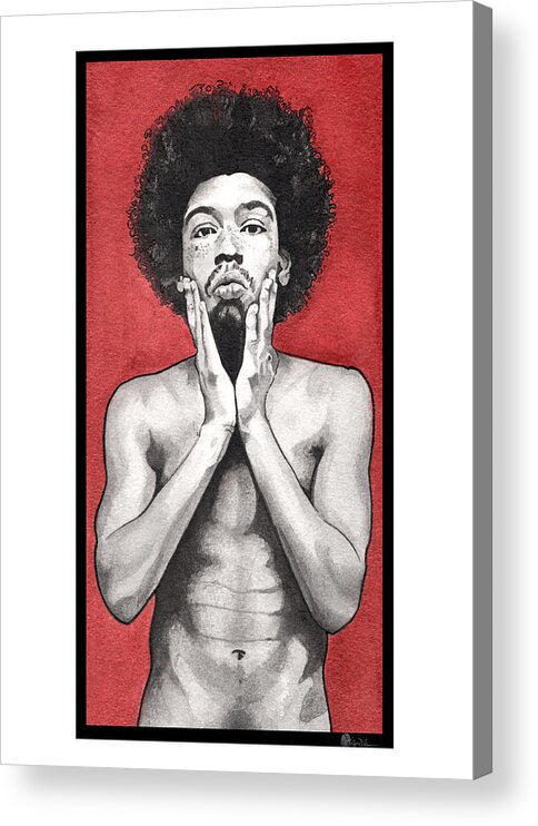 Portrait Acrylic Print featuring the painting Davis In Red-Full Length by Tiffany DiGiacomo