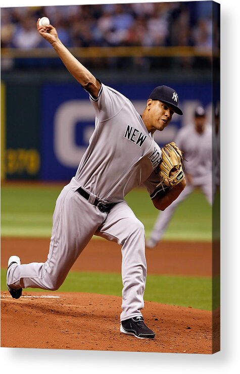 American League Baseball Acrylic Print featuring the photograph Dellin Betances by J. Meric