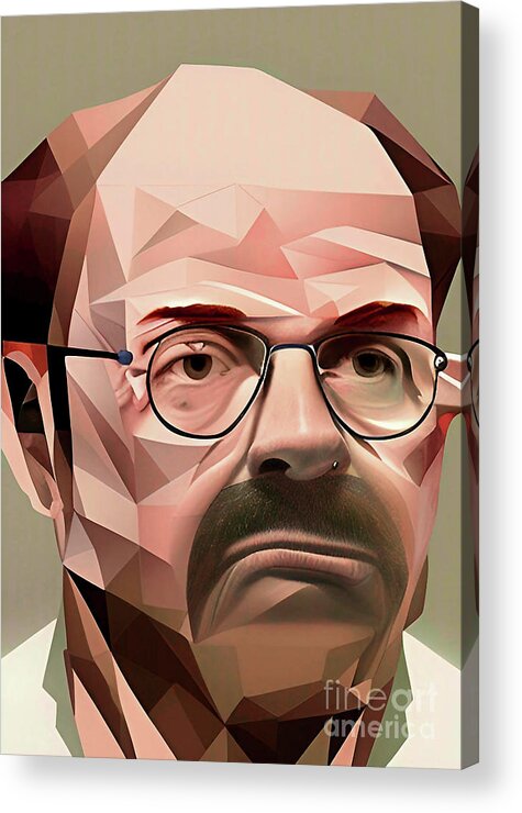 Dennis Rader Acrylic Print featuring the digital art Criminal Dennis Rader geometric portrait by Christina Fairhead