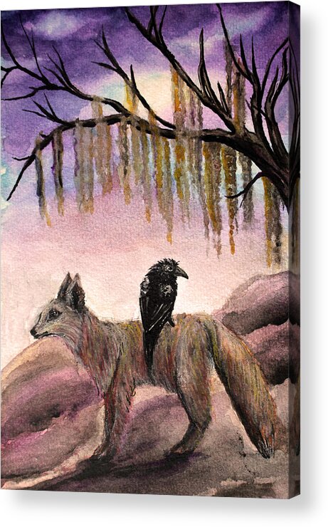 Desert Acrylic Print featuring the painting Desert Stories by Medea Ioseliani