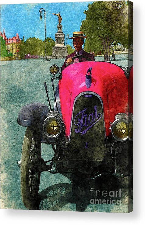 Mexico City Acrylic Print featuring the digital art Driving in Mexico City by Marisol VB