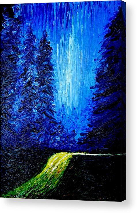 Blue Acrylic Print featuring the painting Escape by Chiara Magni