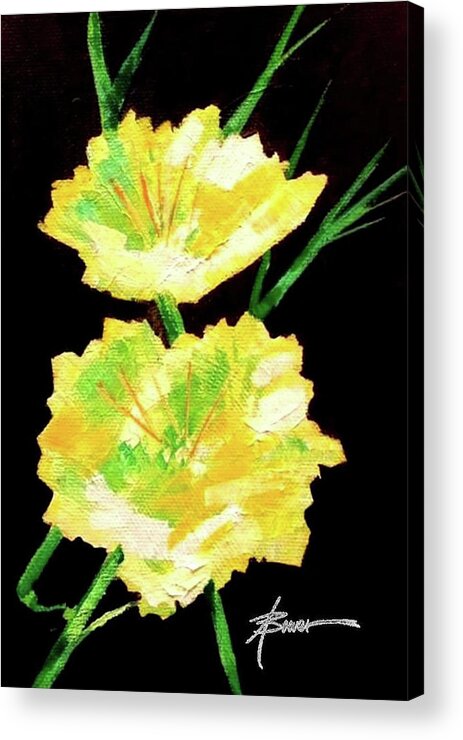 Wildflower Acrylic Print featuring the painting Evening Primrose by Adele Bower