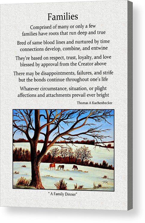 Poem Acrylic Print featuring the painting Families by Thomas Kuchenbecker