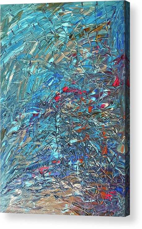Abstract Acrylic Print featuring the painting Feeling The Losses Flow Codes by Anjel B Hartwell