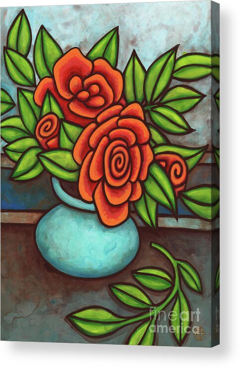 Vase Of Flowers Acrylic Print featuring the painting Floravased 24 by Amy E Fraser