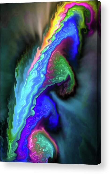 Fluid Acrylic Print featuring the painting Fluid 07 Abstract Colorful Digital Painting by Matthias Hauser