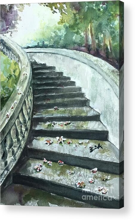 Staircase Acrylic Print featuring the painting From here to eternity by Sonia Mocnik