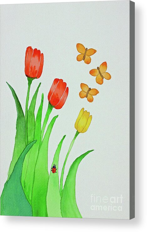 Garden Delight Pair Left Side Acrylic Print featuring the painting Garden Delight left side of pair by Norma Appleton