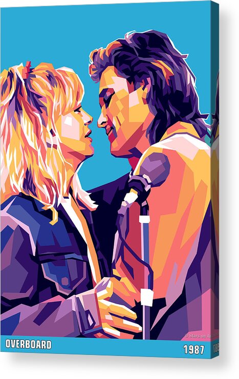 Goldie Hawn Acrylic Print featuring the mixed media Goldie Hawn and Kurt Russell by Movie World Posters