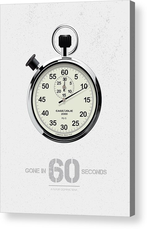 Movie Poster Acrylic Print featuring the digital art Gone in 60 Seconds - Alternative Movie Poster by Movie Poster Boy