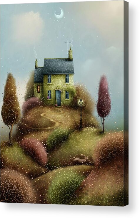 Landscape Acrylic Print featuring the painting Hare Hill Cottage by Joe Gilronan