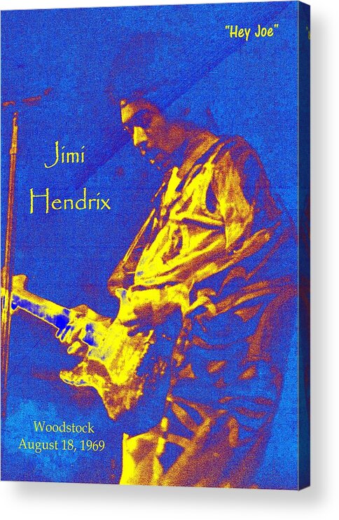 Jimi Hendrix Acrylic Print featuring the digital art Hey Joe by Larry Beat