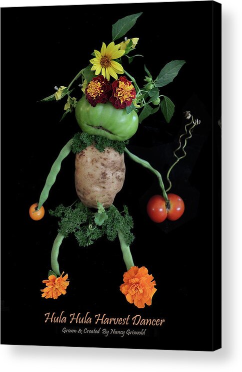 Vegetables Acrylic Print featuring the photograph Hula Hula Harvest Frog Vegetable Art by Nancy Griswold