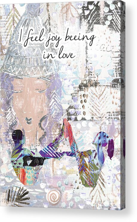  I Feel Joy Being In Love Acrylic Print featuring the painting I feel joy being in love by Claudia Schoen