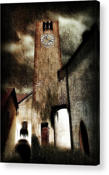 Church Acrylic Print featuring the photograph Il Tempo fra le nuvole by Raffaele Corte