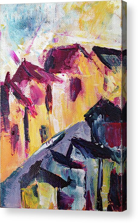 Solvang Acrylic Print featuring the painting Impression of Solvang by Roxy Rich