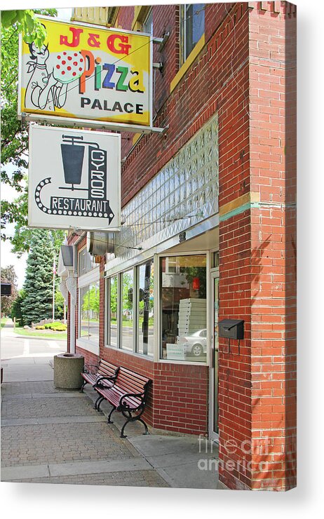 J And G Acrylic Print featuring the photograph J and G Pizza Palace by Jack Schultz