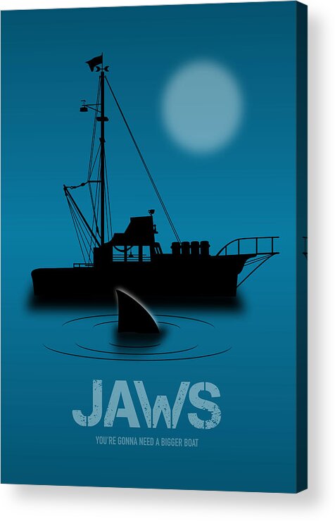 Jaws Acrylic Print featuring the digital art Jaws - Alternative Movie Poster by Movie Poster Boy