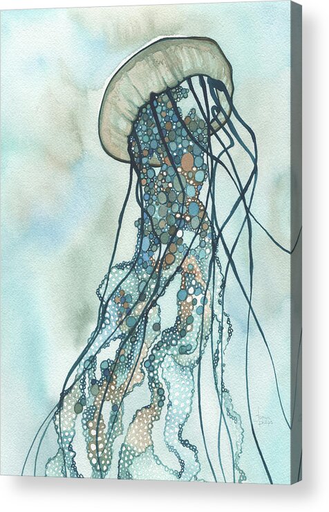Marine Acrylic Print featuring the painting Jellyfish III by Tamara Phillips
