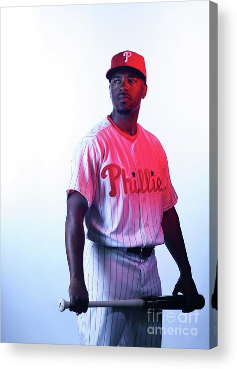 Media Day Acrylic Print featuring the photograph Jimmy Rollins by Nick Laham