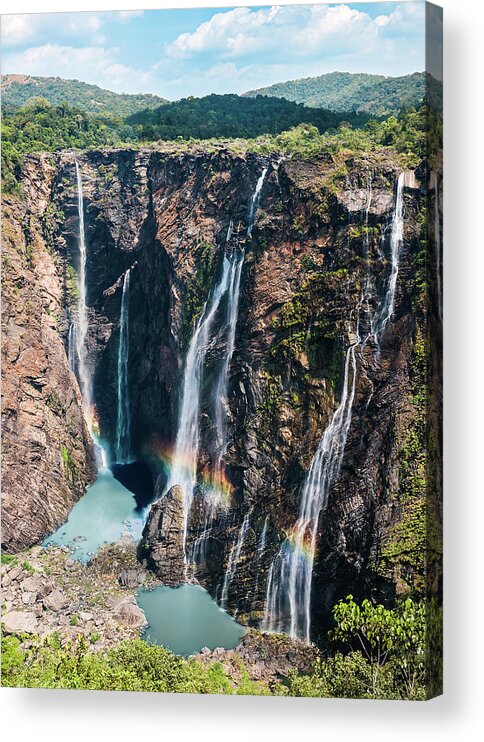 Fall Acrylic Print featuring the photograph Jog Falls by Nila Newsom
