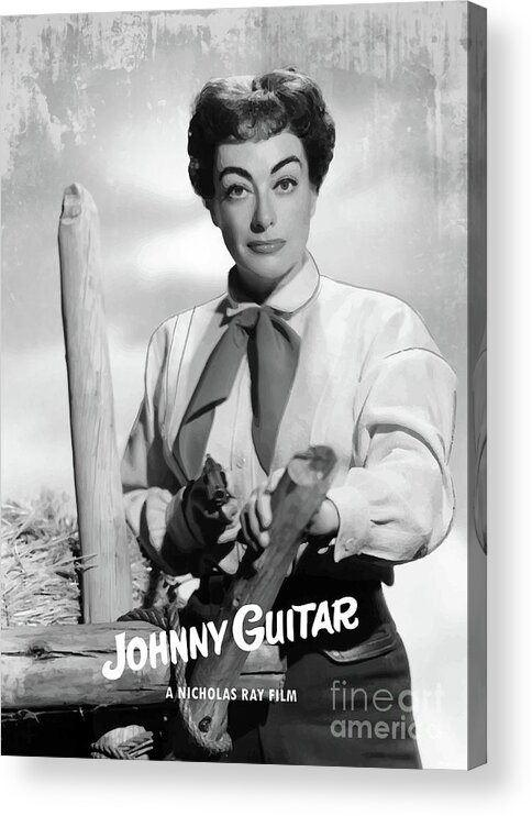 Movie Poster Acrylic Print featuring the digital art Johnny Guitar by Bo Kev