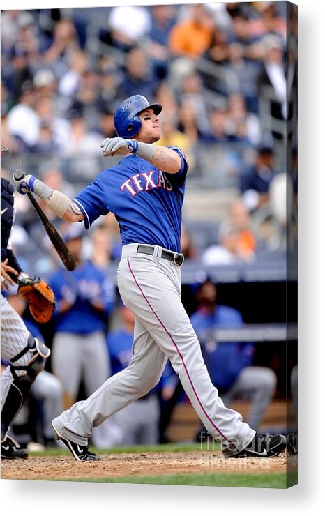 American League Baseball Acrylic Print featuring the photograph Josh Hamilton by Rob Tringali/sportschrome