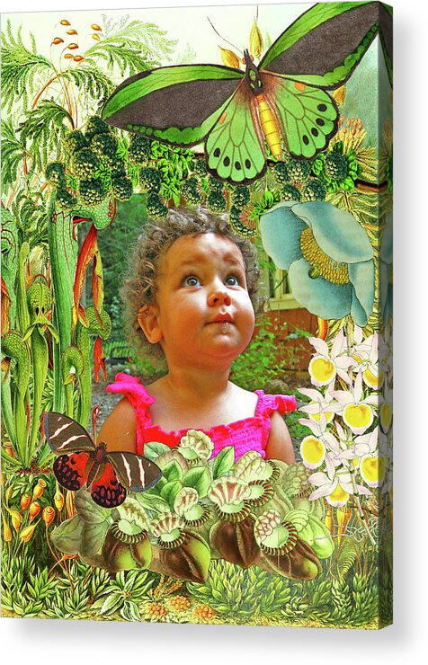 Little Girl Acrylic Print featuring the mixed media Josie by Lorena Cassady