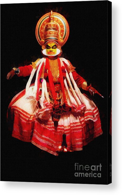 Kathakali Acrylic Print featuring the digital art Kathakali Dancer by Jerzy Czyz