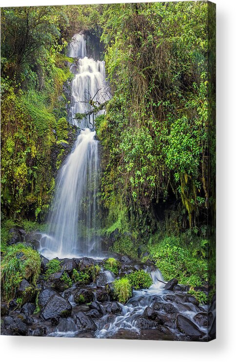 Andes Acrylic Print featuring the photograph La Chorrera waterfall - Santa Rita by Henri Leduc