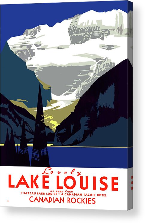 Lake Louise Acrylic Print featuring the painting Lake Louise, Canada by Long Shot