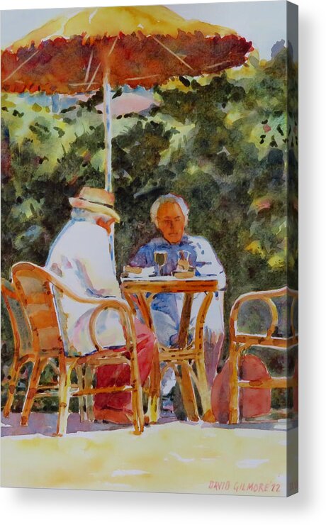 Spring Acrylic Print featuring the painting Last Drink Before Flight Home by David Gilmore