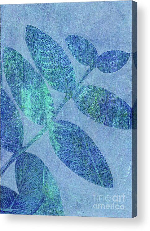 Plant Print Acrylic Print featuring the photograph Leaves in Blue by Kristine Anderson