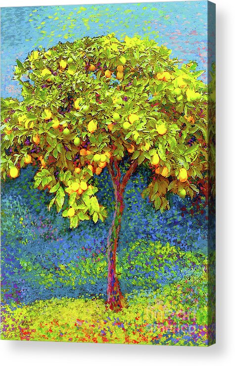 Landscape Acrylic Print featuring the painting Lemon Tree by Jane Small