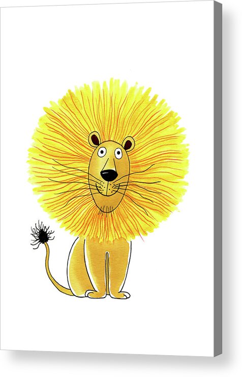 Lion Acrylic Print featuring the drawing Lion by Andrew Hitchen