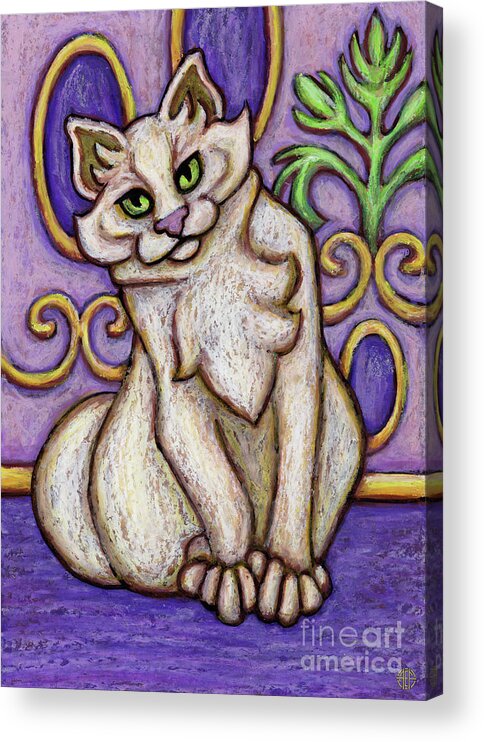 Cat Portrait Acrylic Print featuring the painting London. The Hauz Katz. Cat Portrait Painting Series. by Amy E Fraser