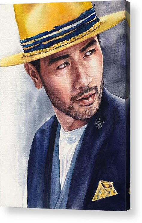 Godfrey Gao Acrylic Print featuring the painting Looking Back by Michal Madison