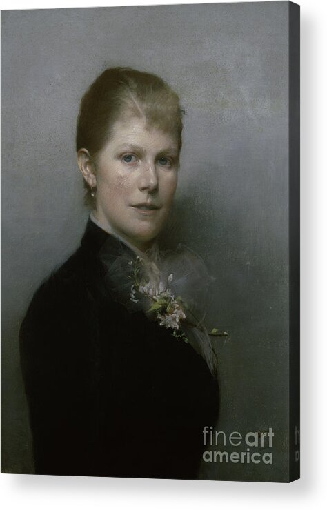 Aasta Noerregaard Acrylic Print featuring the painting Lucy Parr Egeberg, 1890 by O Vaering by Aasta Noerregaard