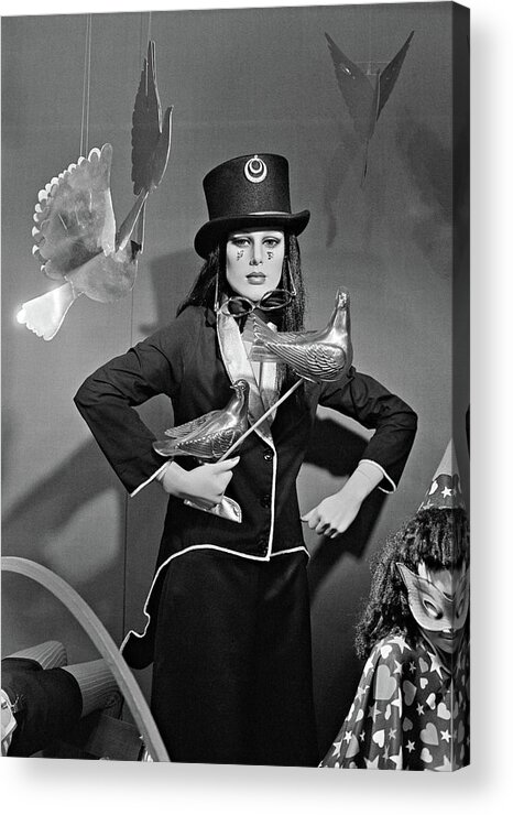Mannequin Acrylic Print featuring the photograph Magician dummy in a costume shop, West Berlin 1980 by Roberto Bigano