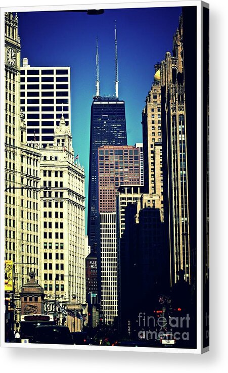 City Acrylic Print featuring the photograph Magnificent Mile Chicago by Frank J Casella