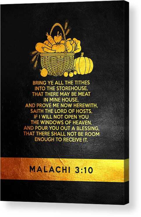  Acrylic Print featuring the digital art Malachi 3 10 Bible Verse Wall Art by Bible Verse