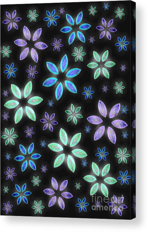 Flower Acrylic Print featuring the digital art Marquise Floral 2 by Rachel Hannah