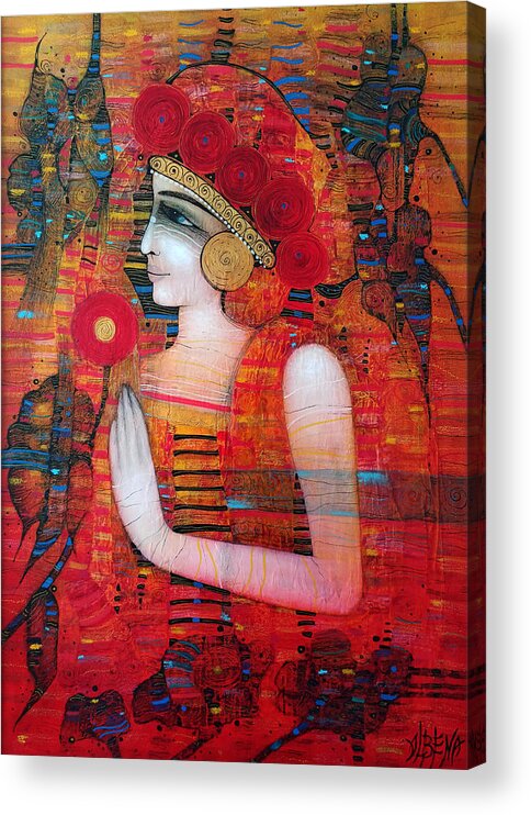 Albena Acrylic Print featuring the painting Memories are flowers of time by Albena Vatcheva