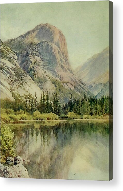 Mirror Lake Acrylic Print featuring the painting Mirror Lake, Yosemite, California 1914 by Sutton Palmer