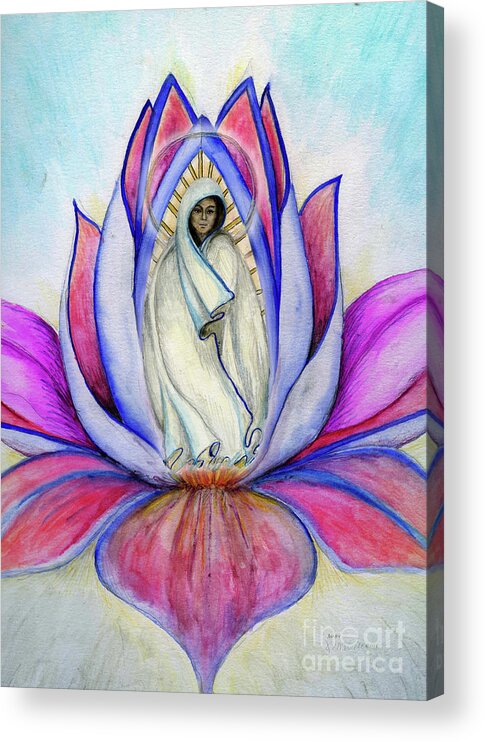 Mother Mary Acrylic Print featuring the painting Mother Mary by Jo Thomas Blaine