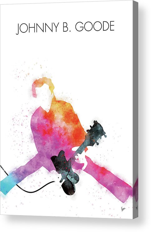 Chuck Acrylic Print featuring the digital art No015 MY Chuck Berry Watercolor Music poster by Chungkong Art