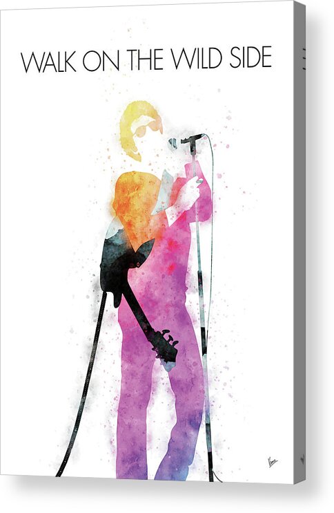 Lou Acrylic Print featuring the digital art No068 MY LOU REED Watercolor Music poster by Chungkong Art