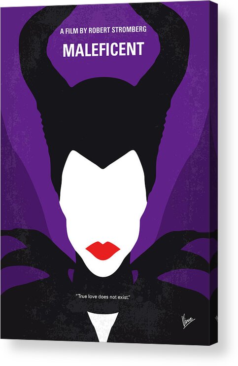 Maleficent Acrylic Print featuring the digital art No1198 My Maleficent minimal movie poster by Chungkong Art