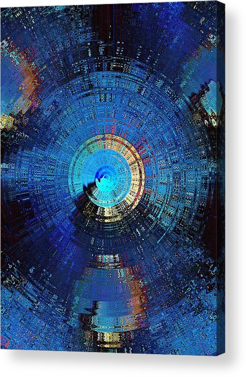 Blue Acrylic Print featuring the digital art Octo Gravitas by David Manlove